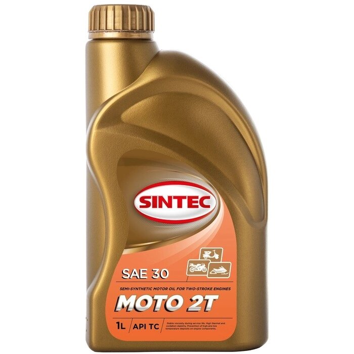 Масло моторное Sintec Мото 2T, красное, полусинтетическое, 1 л от компании Интернет-гипермаркет «MOLL» - фото 1