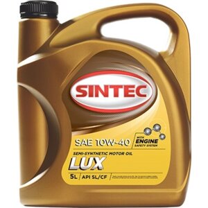 Масло моторное Sintoil/Sintec 10W-40, "люкс", SL/CF, п/синтетическое, 5 л