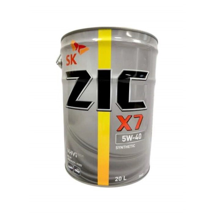 Масло моторное ZIC X7 5W-40, SN/CF, синтетическое, 20 л от компании Интернет-гипермаркет «MOLL» - фото 1