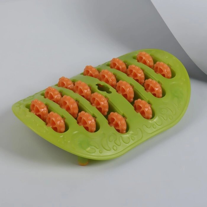 Массажёр для ног, с шипами, цвет зелёный/оранжевый от компании Интернет-гипермаркет «MOLL» - фото 1