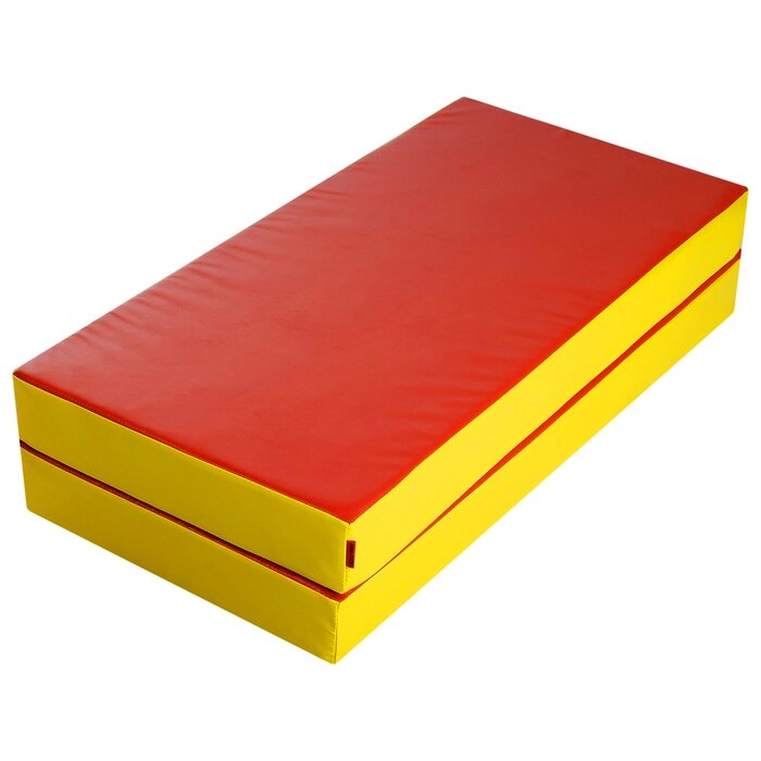 Мат 100 х 100 х 10 см, 1 сложение, винилискожа, цвет красный/жёлтый от компании Интернет-гипермаркет «MOLL» - фото 1