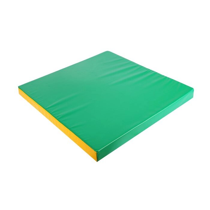 Мат 100 х 100 х 8 см, винилискожа, цвет зелёный/жёлтый от компании Интернет-гипермаркет «MOLL» - фото 1