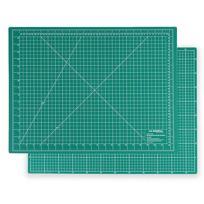 Мат для резки, двусторонний, 60  45 см, А2, цвет зелёный от компании Интернет-гипермаркет «MOLL» - фото 1