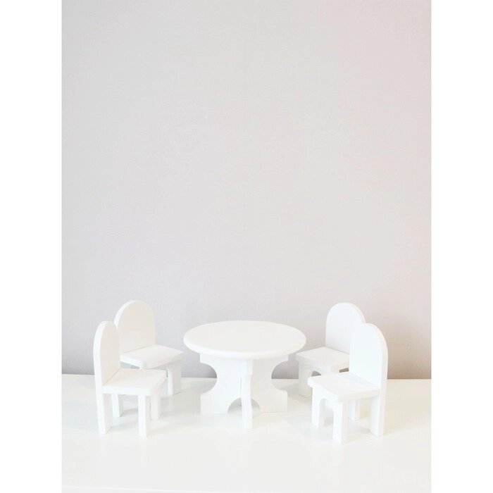 Мебель для куклы: стол и 4 стула от компании Интернет-гипермаркет «MOLL» - фото 1