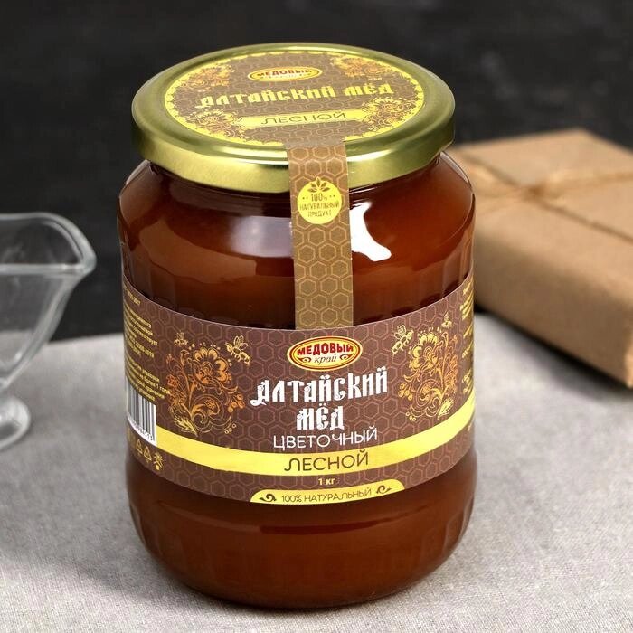 Мёд алтайский Лесной натуральный цветочный, 1000 г от компании Интернет-гипермаркет «MOLL» - фото 1