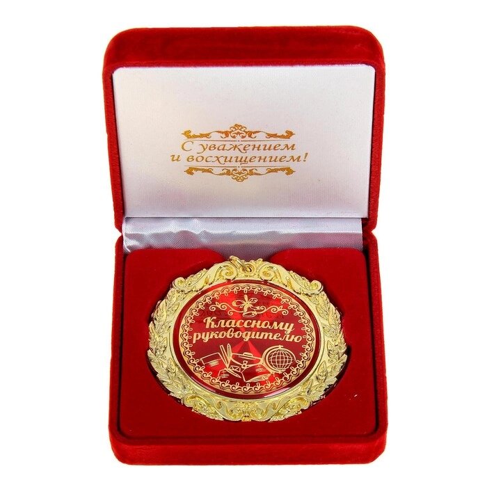 Медаль в бархатной коробке "Классному руководителю" от компании Интернет-гипермаркет «MOLL» - фото 1