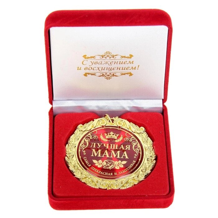 Медаль в бархатной коробке "Лучшая мама", d=7 см от компании Интернет-гипермаркет «MOLL» - фото 1