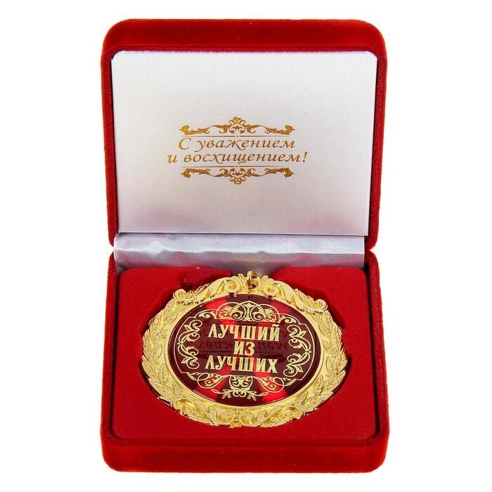 Медаль в бархатной коробке "Лучший из лучших" от компании Интернет-гипермаркет «MOLL» - фото 1