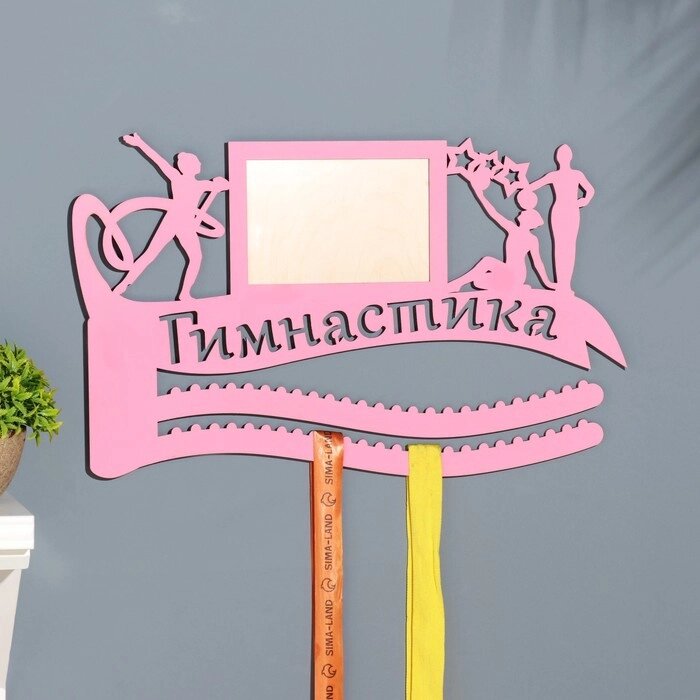 Медальница "Гимнастика" розовый цвет, 47х27,5 см от компании Интернет-гипермаркет «MOLL» - фото 1