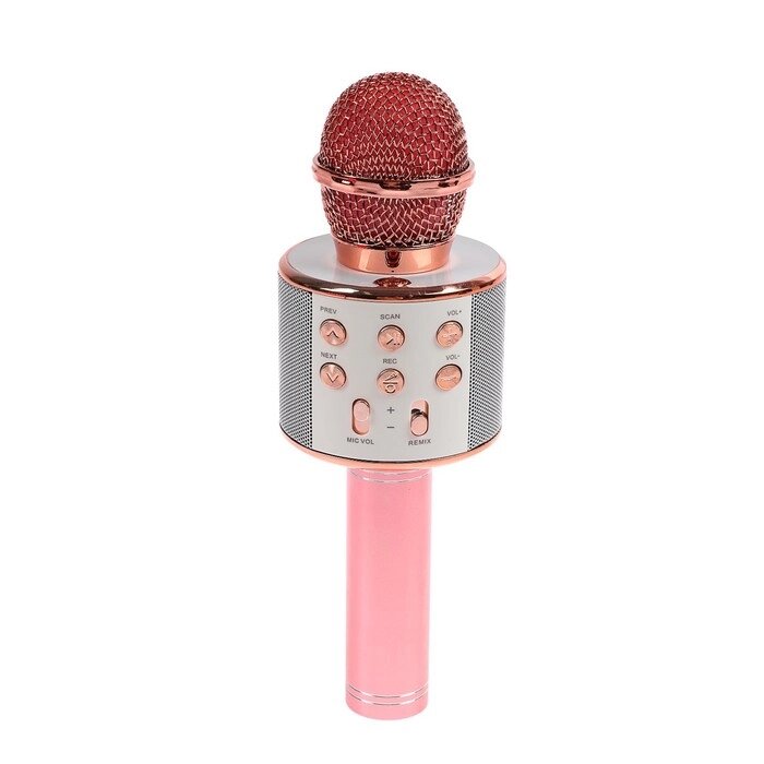 Микрофон для караоке LuazON LZZ-56, WS-858, 1800 мАч, розовый от компании Интернет-гипермаркет «MOLL» - фото 1