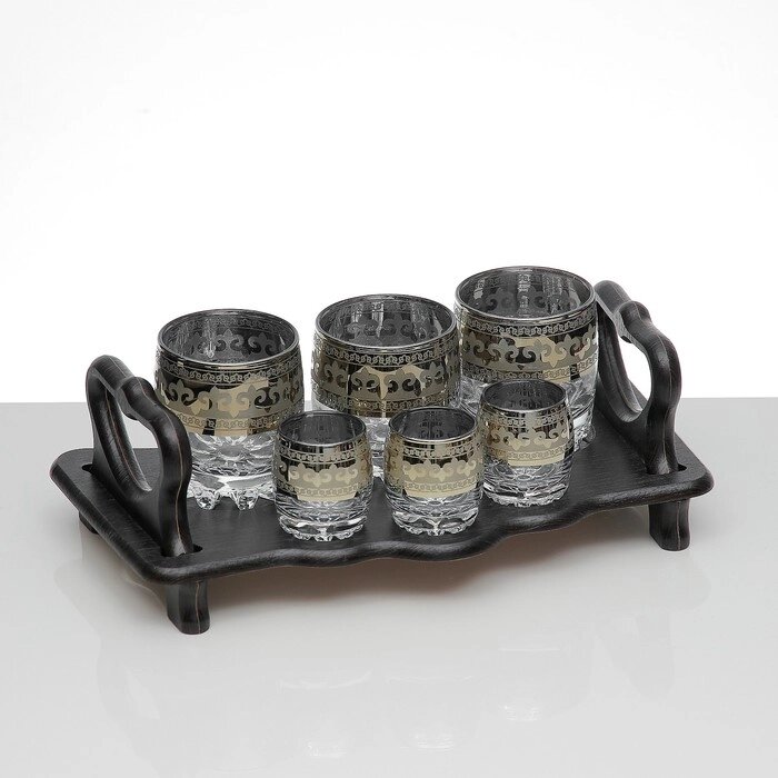 Мини-бар 6 предметов стаканы+стопки, Византия 250/50 мл от компании Интернет-гипермаркет «MOLL» - фото 1