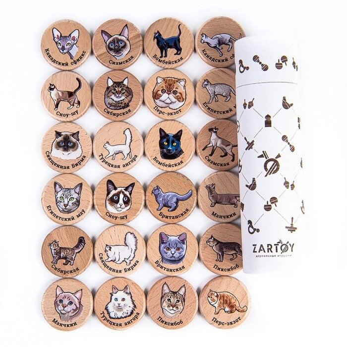Мини-мемори "Кошки" в подарочном тубусе от компании Интернет-гипермаркет «MOLL» - фото 1