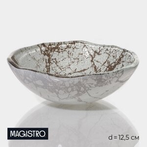 Миска Magistro "Мрамор", d=13 см, цвет белый
