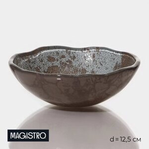 Миска Magistro "Мрамор", d=13 см, цвет чёрный