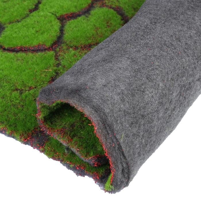 Мох искусственный, декоративный, полотно 1  1 м, рельефный, камни, зелёный на чёрном от компании Интернет-гипермаркет «MOLL» - фото 1