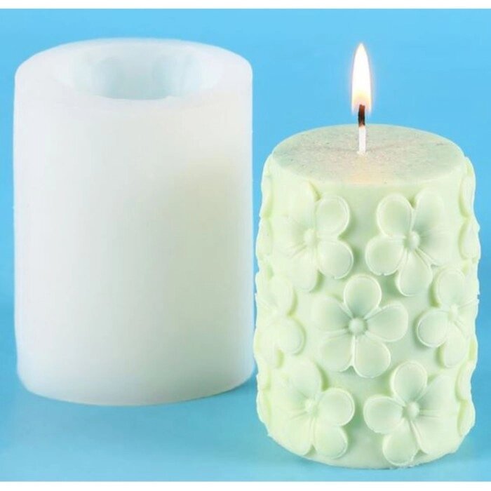 Молд силикон для свечи "Цветы" 7,8х7,8х9,8 см от компании Интернет-гипермаркет «MOLL» - фото 1