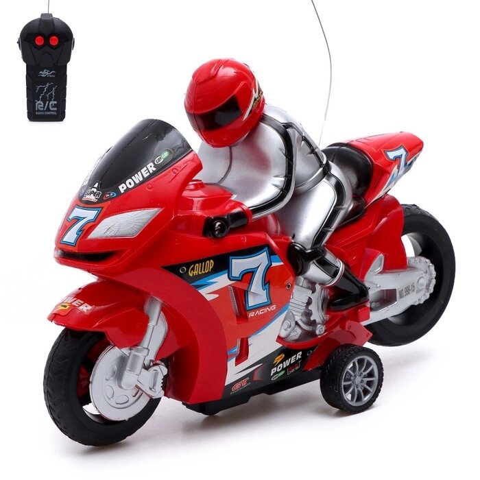 Мотоцикл радиоуправляемый "Спортбайк", работает от батареек, цвет красный от компании Интернет-гипермаркет «MOLL» - фото 1