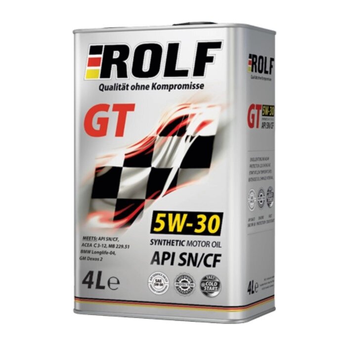 Моторное масло Rolf GT 5W-30 SN/CF синтетическое, 4 л от компании Интернет-гипермаркет «MOLL» - фото 1