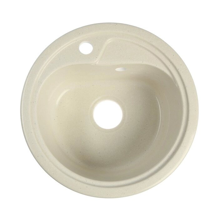 Мойка AGATA AG1C8, врезная, 450 х 190 мм, круглая, цвет белый от компании Интернет-гипермаркет «MOLL» - фото 1