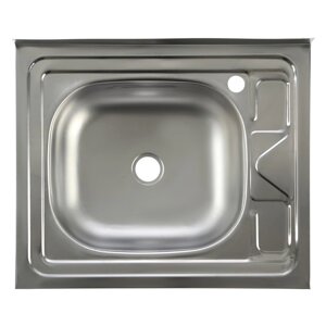 Мойка кухонная TRIO, накладная, без сифона, 60х50 см, левая, нержавеющая сталь 0.4 мм