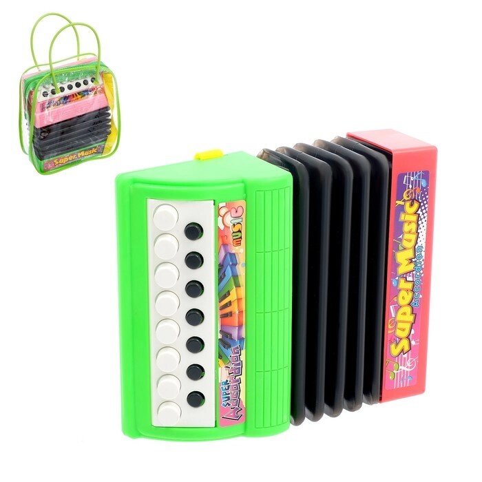 Музыкальная игрушка аккордеон "Музыкальный взрыв", 13 клавиш, работает от батареек, цвета МИКС от компании Интернет-гипермаркет «MOLL» - фото 1