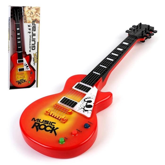 Музыкальная игрушка-гитара "Электро", световые и звуковые эффекты, работает от батареек от компании Интернет-гипермаркет «MOLL» - фото 1