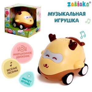 Музыкальная игрушка "Весёлые машинки", звук, свет, цвет жёлтый