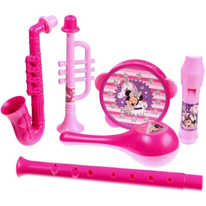 Музыкальные инструменты в наборе, 5 предметов, Минни Маус, цвет розовый SL-05807 от компании Интернет-гипермаркет «MOLL» - фото 1