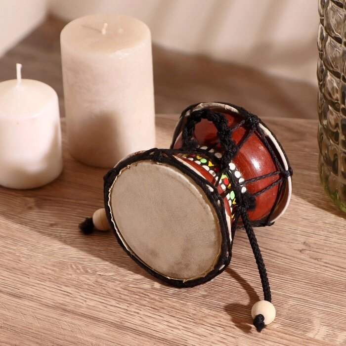Музыкальный инструмент "Барабан Дамару" 9х9х9 см от компании Интернет-гипермаркет «MOLL» - фото 1