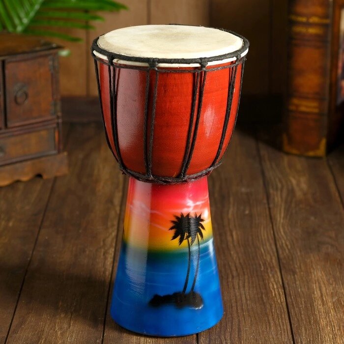Музыкальный инструмент барабан джембе "Пейзаж" 30х15х15 см МИКС от компании Интернет-гипермаркет «MOLL» - фото 1