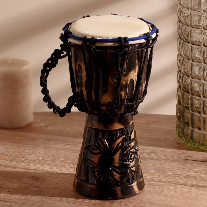 Музыкальный инструмент барабан джембе "Тёмный" 26х14х14 см МИКС от компании Интернет-гипермаркет «MOLL» - фото 1