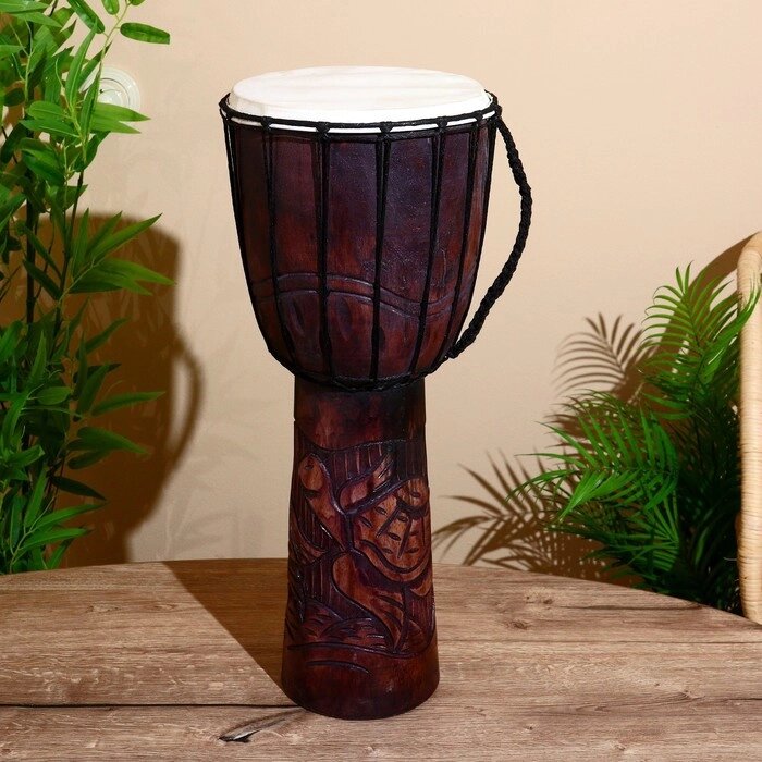 Музыкальный инструмент барабан джембе "Тёмный" 60х25х25 см МИКС от компании Интернет-гипермаркет «MOLL» - фото 1
