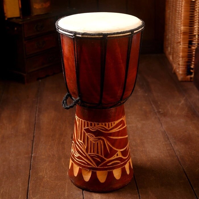 Музыкальный инструмент "Барабан Джембе Узоры" 30х15х15 см от компании Интернет-гипермаркет «MOLL» - фото 1