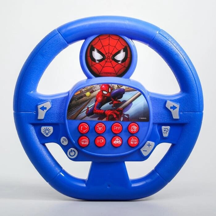 Музыкальный руль "Человек-паук", звук, работает от батареек, MARVEL от компании Интернет-гипермаркет «MOLL» - фото 1