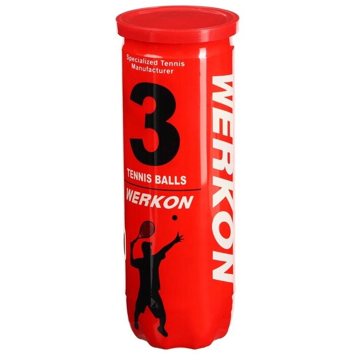 Мяч для большого тенниса WERKON 989, с давлением, набор 3 шт от компании Интернет-гипермаркет «MOLL» - фото 1