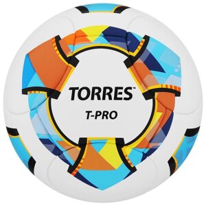 Мяч футб. TORRES T-Pro" арт. F320995, р. 5, 14 панел. PU-Microf, 4 подкл. сл, термосшив, бело
