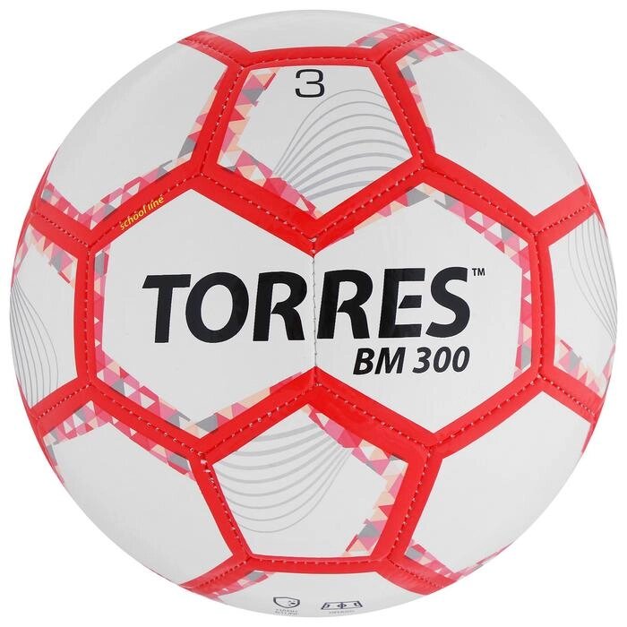 Мяч футбольный TORRES BM 300, размер 3, 28 панелей, глянцевый TPU, 2 подкладочных слой, машинная сшивка, цвет от компании Интернет-гипермаркет «MOLL» - фото 1