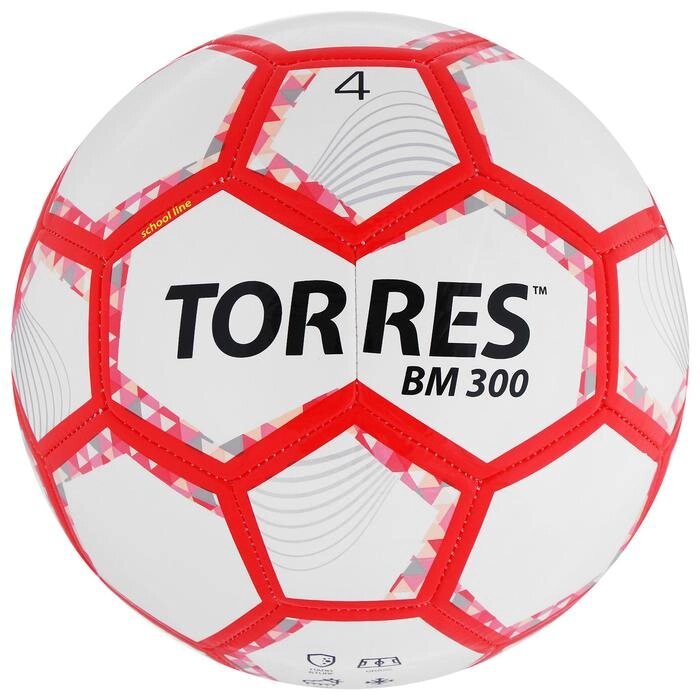 Мяч футбольный TORRES BM 300, размер 4, 28 панелей, глянцевый TPU, 2 подкладочных слоя, машинная сшивка, цвет от компании Интернет-гипермаркет «MOLL» - фото 1