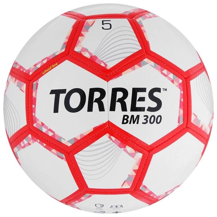 Мяч футбольный TORRES BM 300, размер 5, 28 панелей, глянцевый TPU, 2 подкладочных слоя, машинная сшивка, цвет от компании Интернет-гипермаркет «MOLL» - фото 1