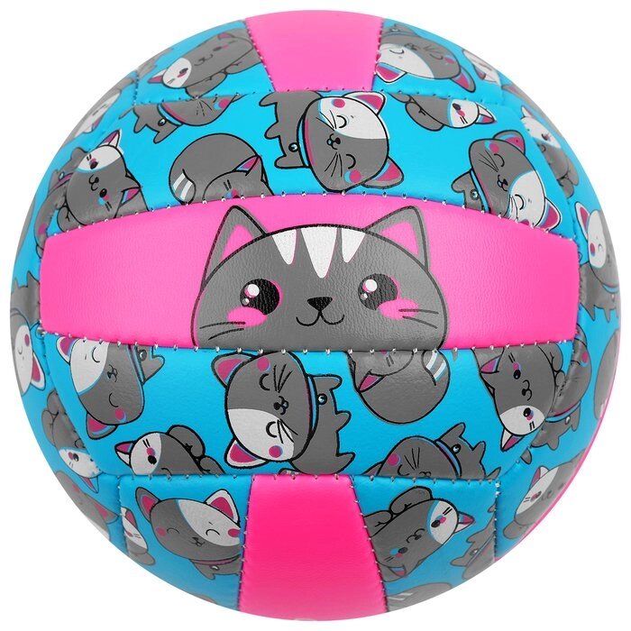 Мяч волейбольный ONLITOP "Кошечка", размер 2, 150 г, 2 подслоя, 18 панелей, PVC, бутиловая камера от компании Интернет-гипермаркет «MOLL» - фото 1