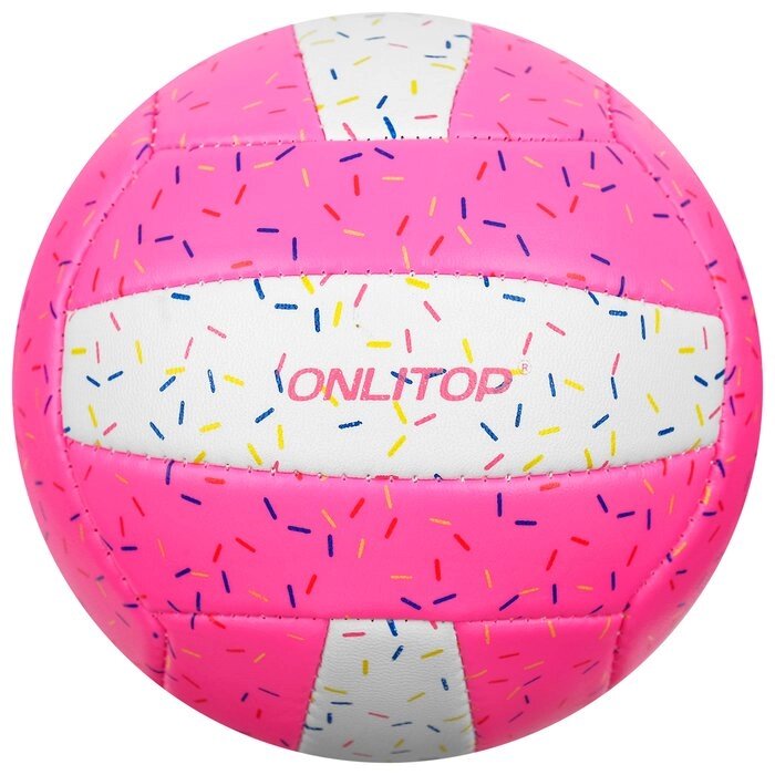Мяч волейбольный ONLITOP "Пончик", размер 2, 150 г, 2 подслоя, 18 панелей, PVC, бутиловая камера от компании Интернет-гипермаркет «MOLL» - фото 1