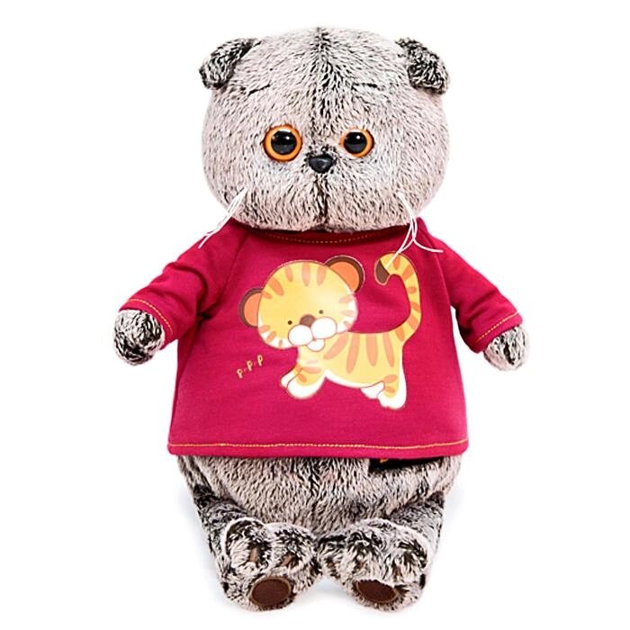 Мягкая игрушка "Басик" в футболке с принтом "Тигрёнок", 19 см от компании Интернет-гипермаркет «MOLL» - фото 1