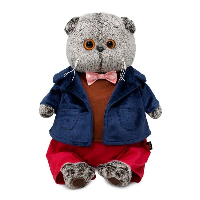Мягкая игрушка "Басик в синем бархатном пиджаке", 25 см от компании Интернет-гипермаркет «MOLL» - фото 1
