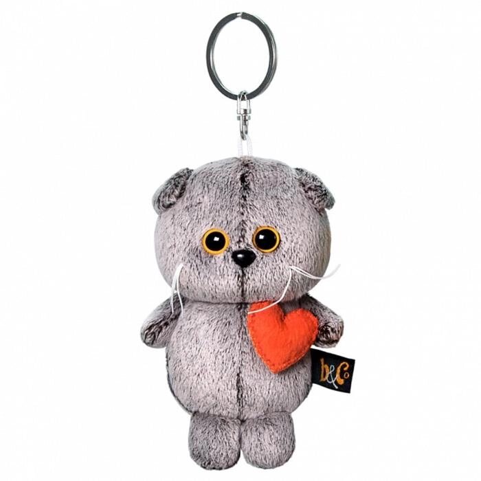 Мягкая игрушка-брелок "Кот Басик брелок с сердечком", 12 см от компании Интернет-гипермаркет «MOLL» - фото 1