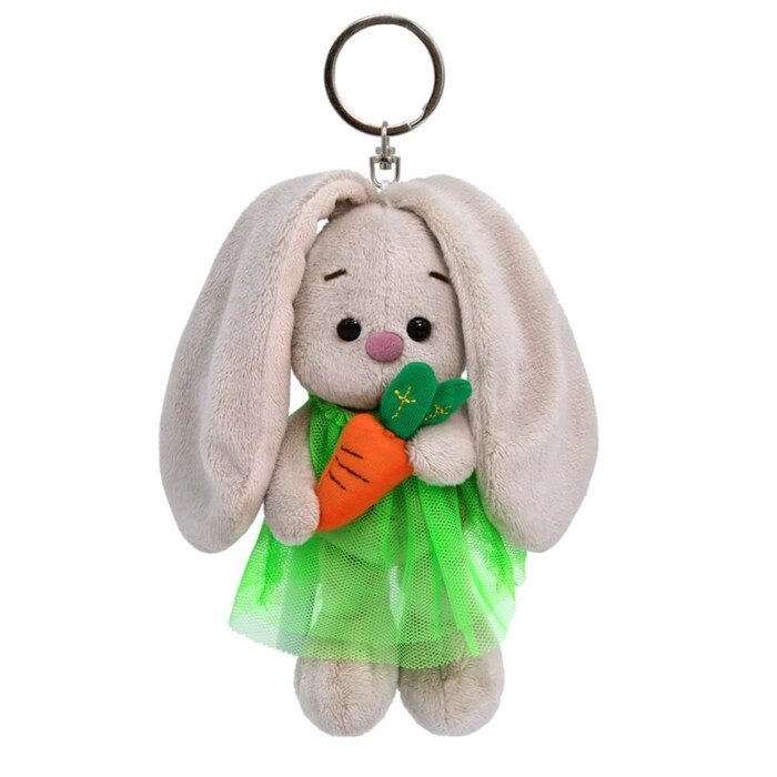 Мягкая игрушка-брелок "Зайка Ми в зелёном платье, с морковкой", 14 см от компании Интернет-гипермаркет «MOLL» - фото 1