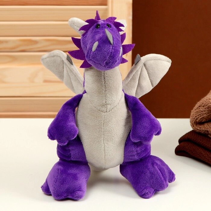 Мягкая игрушка "Дракон", 22  см, цвет фиолетовый от компании Интернет-гипермаркет «MOLL» - фото 1