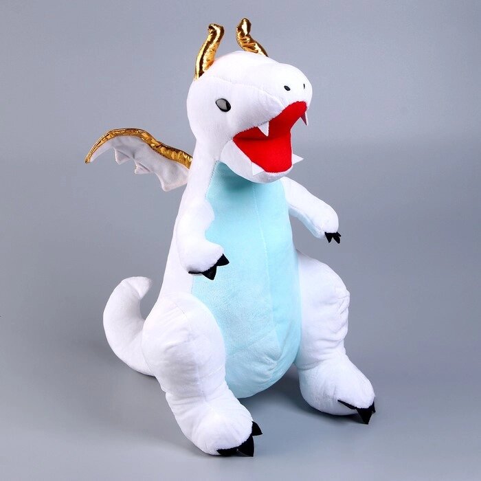 Мягкая игрушка "Дракон", с золотыми крыльями, 45 см, цвет белый от компании Интернет-гипермаркет «MOLL» - фото 1