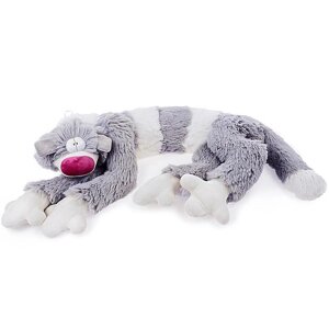 Мягкая игрушка "Кот Бекон", 112 см, цвет бело-серый