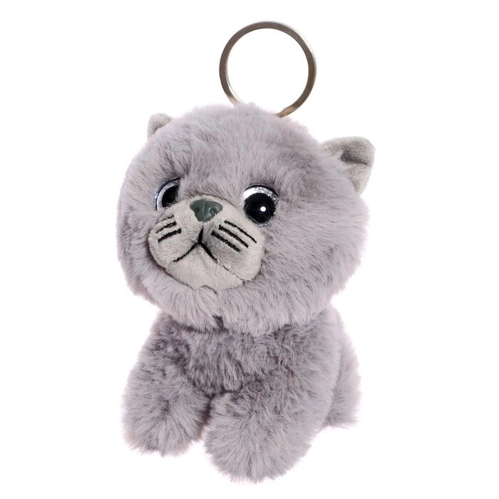 Мягкая игрушка "Котенок", с кольцом, цвет серый, 11 см от компании Интернет-гипермаркет «MOLL» - фото 1