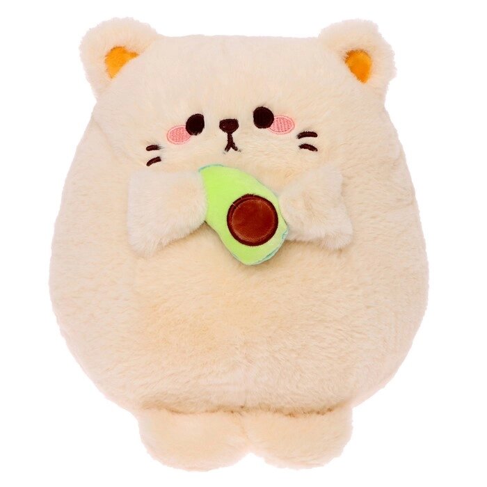 Мягкая игрушка "Котик с авокадо", цвет бежевый, 25 см 22528/25-Беж от компании Интернет-гипермаркет «MOLL» - фото 1